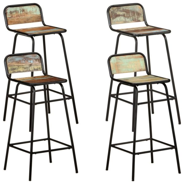 Bar Chairs – Solid Reclaimed Wood, 4