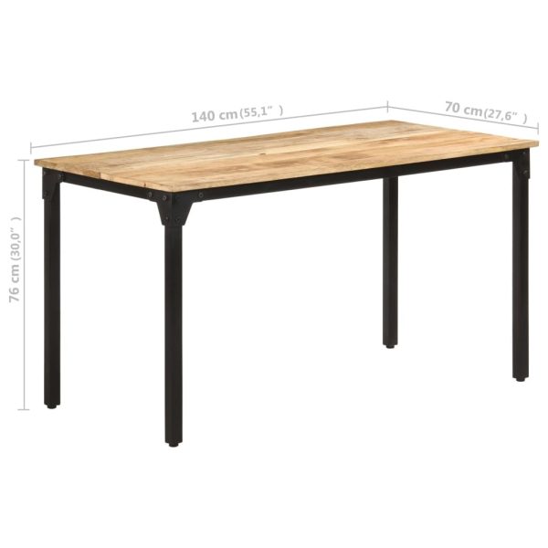 Dining Table Rough Mango Wood – 140x70x76 cm