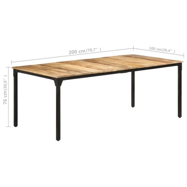 Dining Table Rough Mango Wood – 200x100x76 cm