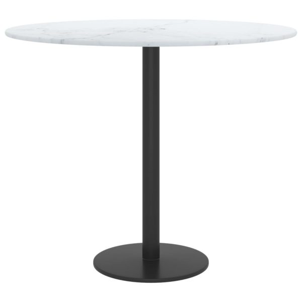 Table Top Tempered Glass Round – 50 cm, White