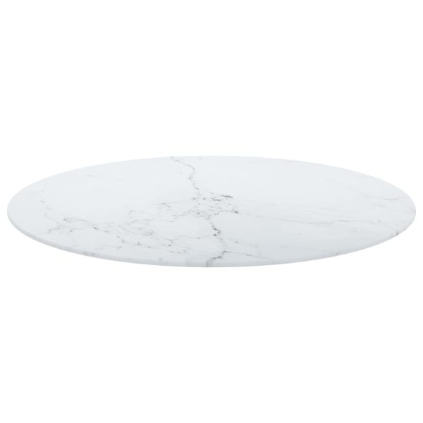 Table Top Tempered Glass Round – 70 cm, White
