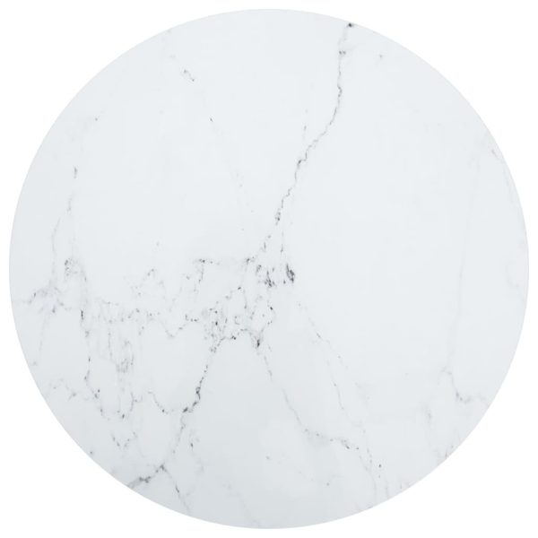 Table Top Tempered Glass Round – 80 cm, White