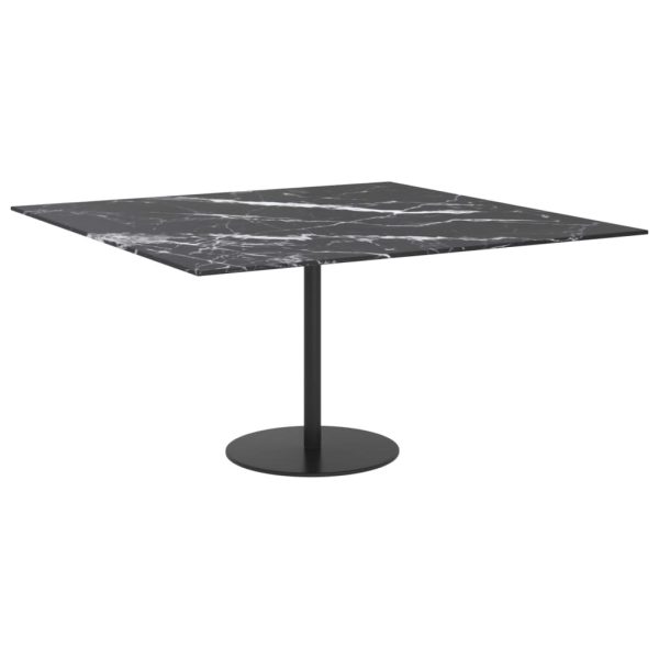 Table Top Tempered Glass Round – 80×80 cm, Black and White
