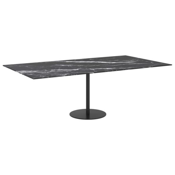 Table Top Tempered Glass Round – 120×65 cm, Black and White