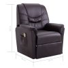 Massage Recliner Chair Faux Leather – Brown