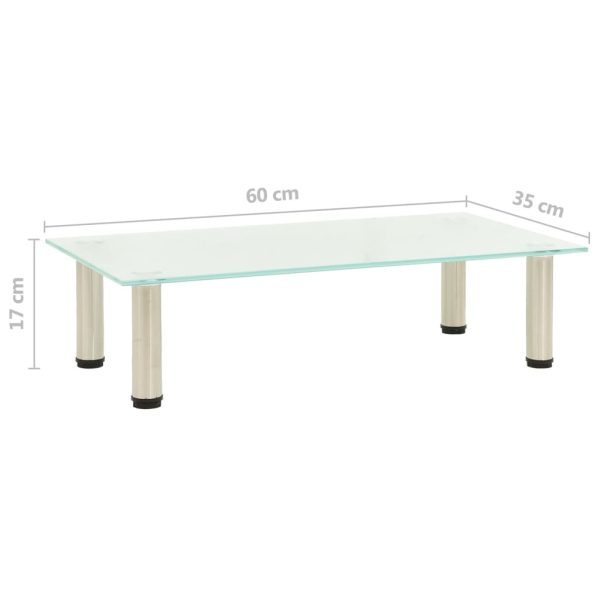 TV Stand Frosted 60x35x17 cm Tempered Glass