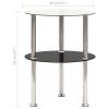 Tredegar 2-Tier Side Table Transparent 38x38x50 cm Tempered Glass – Transparent and Black, Round