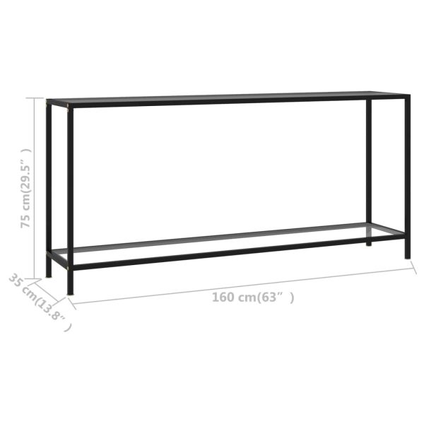 Console Table Transparent 160x35x75 cm Tempered Glass