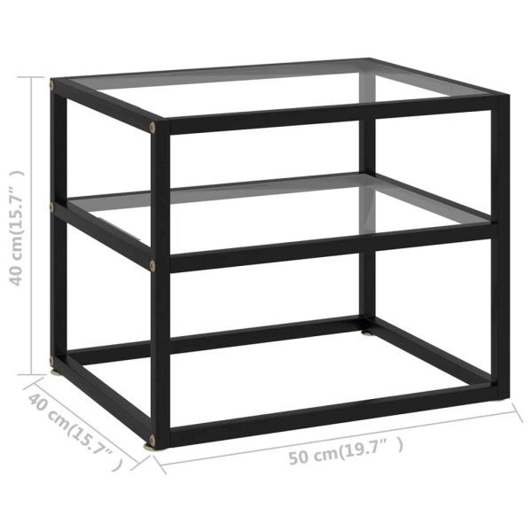 Console Table Transparent 50x40x40 cm Tempered Glass – Transparent