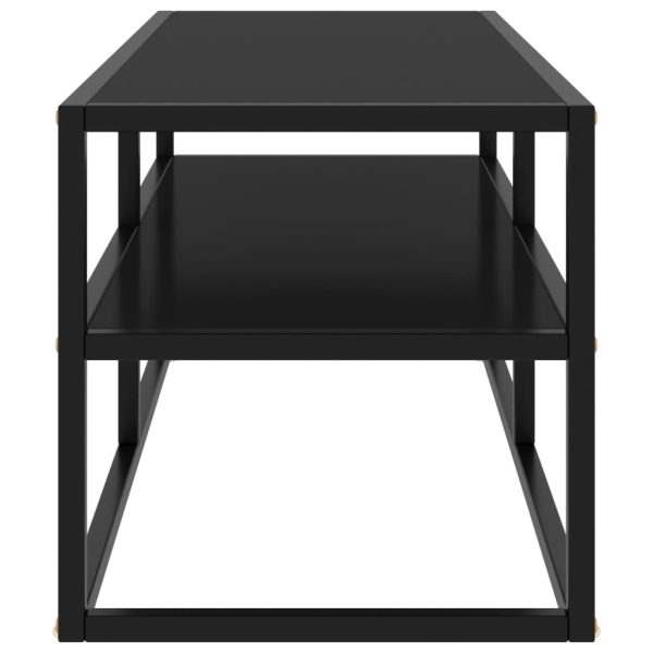 Edmond TV Cabinet with Tempered Glass – 100x40x40 cm, Black
