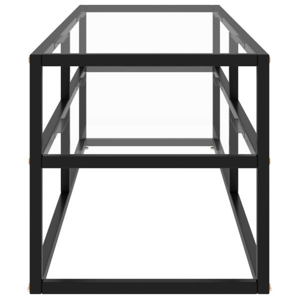 Edmond TV Cabinet with Tempered Glass – 120x40x40 cm, Transparent