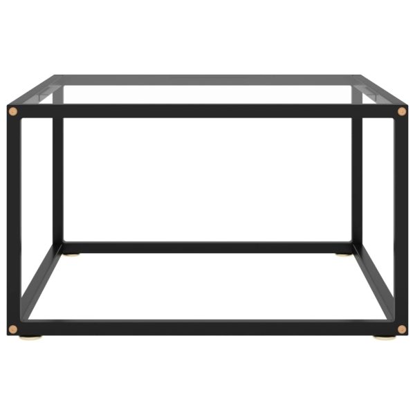 Coffee Table with Tempered Glass – 60x60x35 cm, Transparent