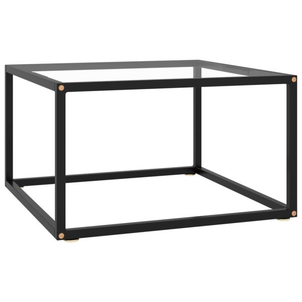 Coffee Table with Tempered Glass – 60x60x35 cm, Transparent