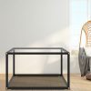 Coffee Table with Tempered Glass – 80x80x35 cm, Transparent