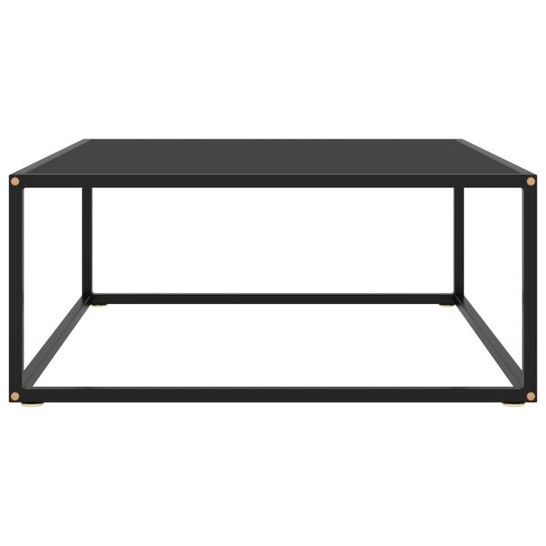 Coffee Table with Tempered Glass – 80x80x35 cm, Black