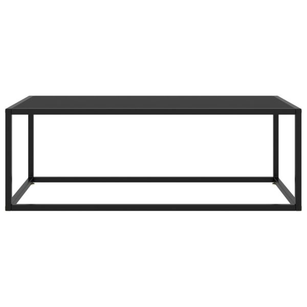 Coffee Table with Tempered Glass – 100x50x35 cm, Black