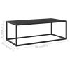 Coffee Table with Tempered Glass – 100x50x35 cm, Black