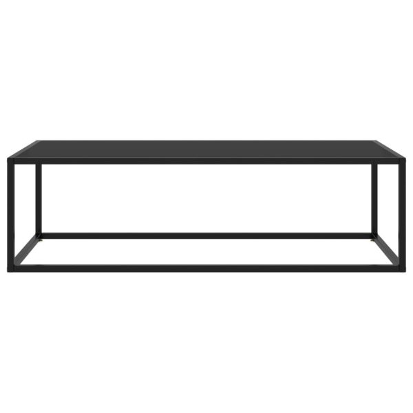 Coffee Table with Tempered Glass – 120x50x35 cm, Black