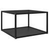 Coffee Table Transparent Tempered Glass – 60x60x35 cm, Black