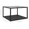 Coffee Table Transparent Tempered Glass – 60x60x35 cm, Transparent and Black