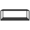 Coffee Table Transparent Tempered Glass – 100x50x35 cm, Black