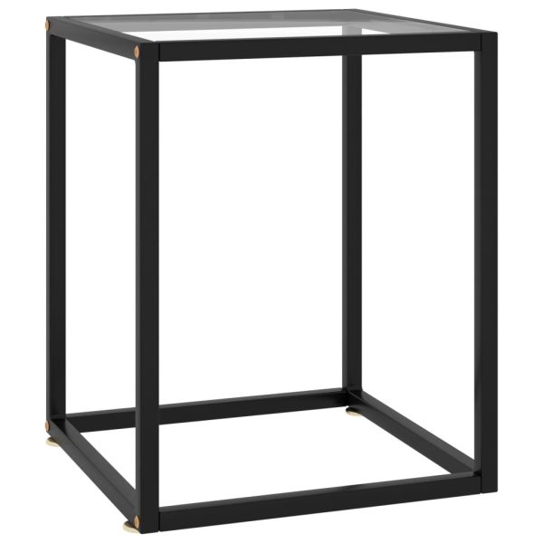 Coffee Table with Tempered Glass – 40x40x50 cm, Transparent