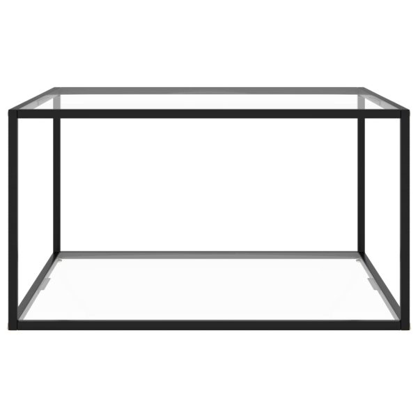 Coffee Table with Tempered Glass – 90x90x50 cm, Transparent