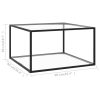 Coffee Table with Tempered Glass – 90x90x50 cm, Transparent