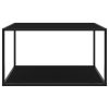 Coffee Table with Tempered Glass – 90x90x50 cm, Black