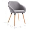 Dining Chairs 2 pcs Light Grey Fabric – Light Grey