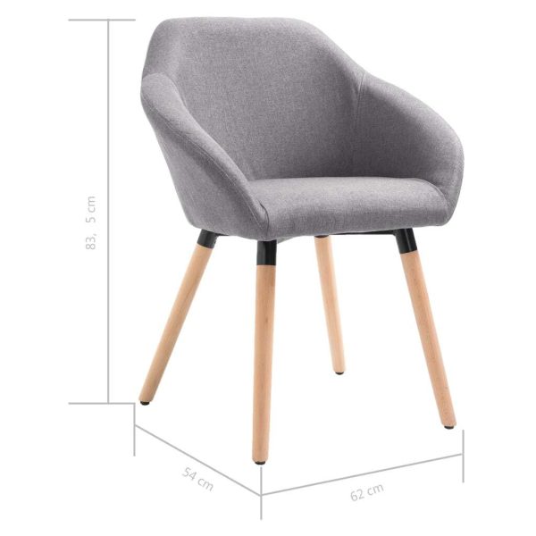 Dining Chairs 2 pcs Light Grey Fabric – Light Grey