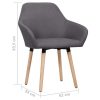 Dining Chairs 2 pcs Light Grey Fabric – Dark Grey