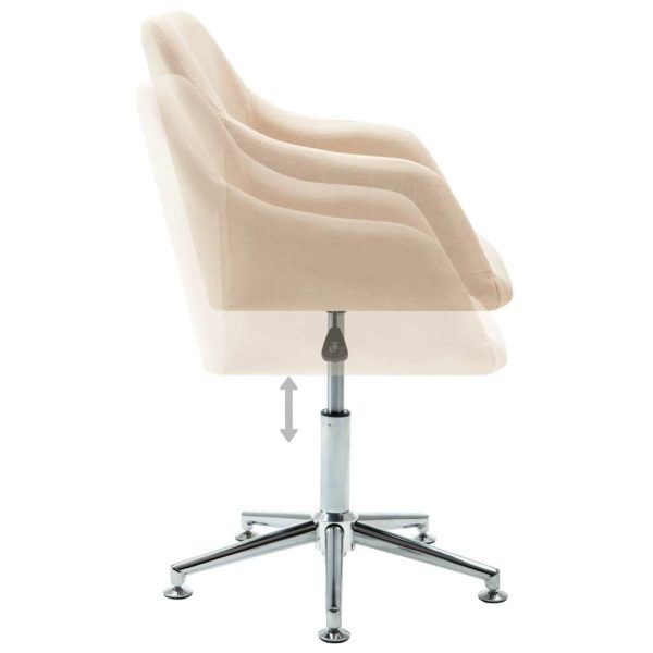 Swivel Dining Chair Fabric – Cream, 1