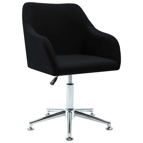 Swivel Dining Chair Fabric – Black, 1