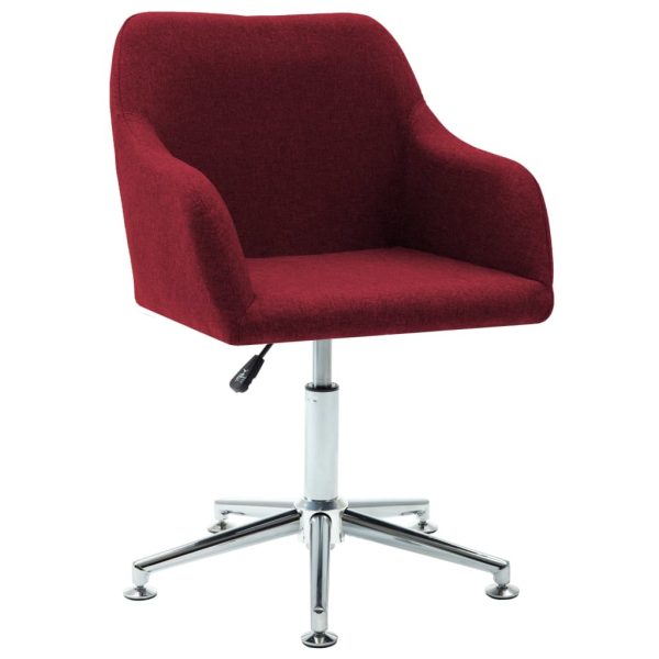Swivel Dining Chair Fabric – Wine Red, 1