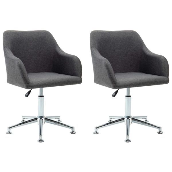 Swivel Dining Chair Fabric – Dark Grey, 2