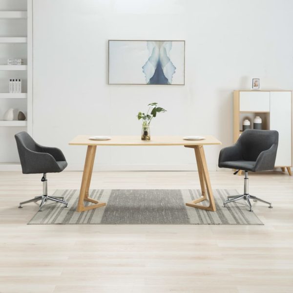 Swivel Dining Chair Fabric – Dark Grey, 2