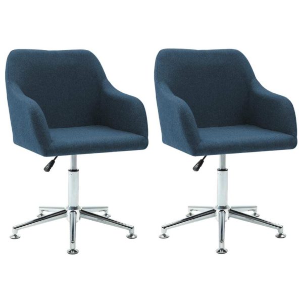 Swivel Dining Chair Fabric – Blue, 2