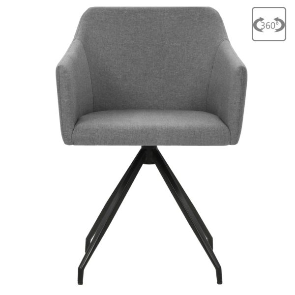 Swivel Dining Chairs 2 pcs Fabric – Light Grey