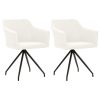Swivel Dining Chairs 2 pcs Fabric – Cream
