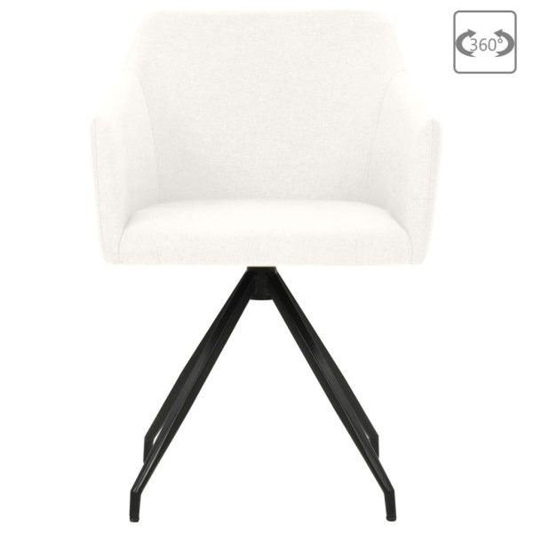 Swivel Dining Chairs 2 pcs Fabric – Cream