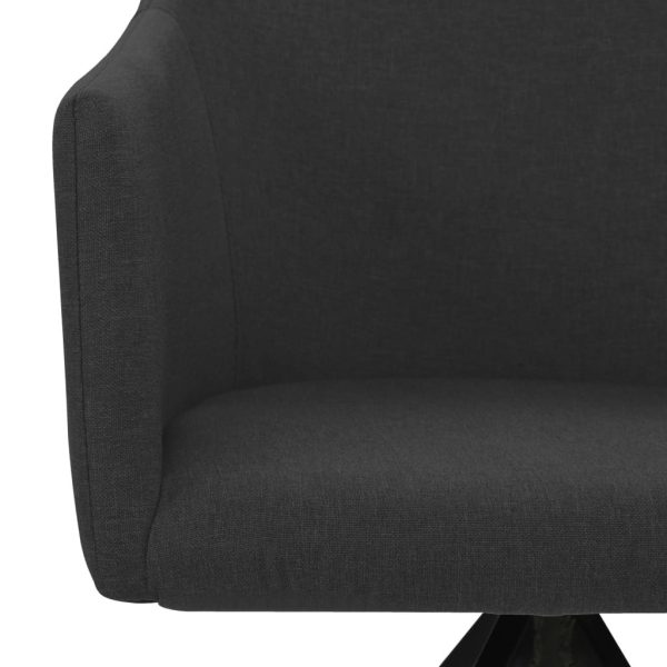 Swivel Dining Chairs 2 pcs Fabric – Black