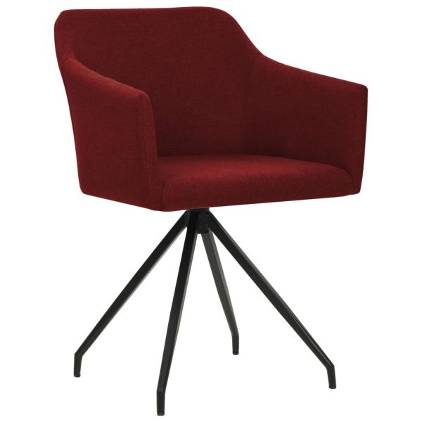 Swivel Dining Chairs 2 pcs Fabric – Wine Red