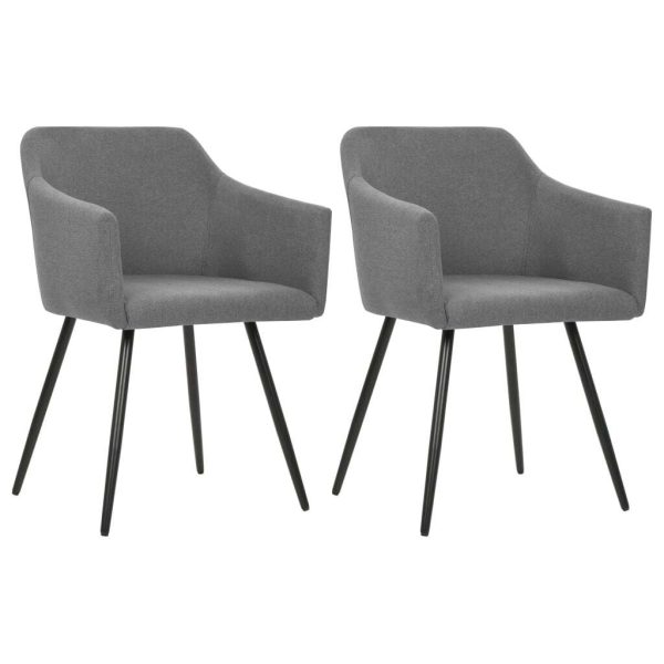 Dining Chairs Fabric – Light Grey, 2