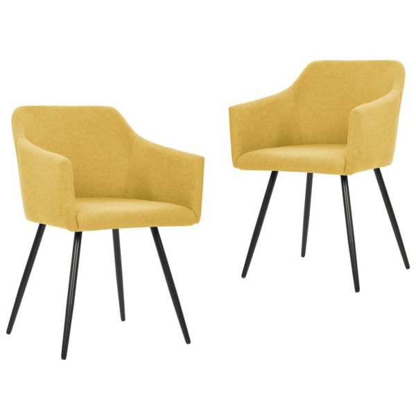 Dining Chairs Fabric – Yellow, 2