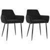 Dining Chairs Velvet – Black, 2