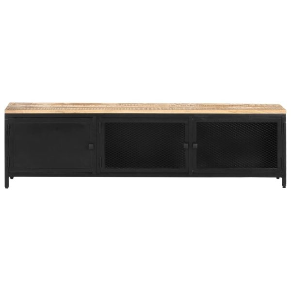 Arvin TV Cabinet 130x30x37 cm Solid Rough Mango Wood