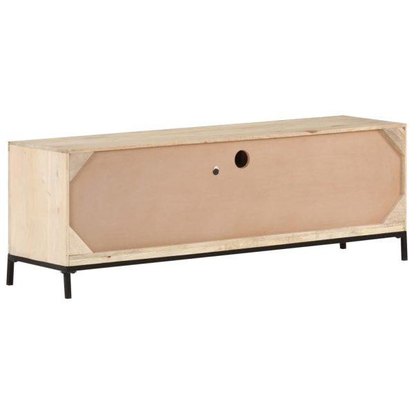 Angelo TV Cabinet 120x30x40 cm Solid Mango Wood and Natural Cane