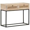 Console Table 100x35x76 cm Solid Mango Wood and Natural Cane