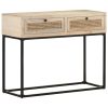 Console Table 100x35x76 cm Solid Mango Wood and Natural Cane